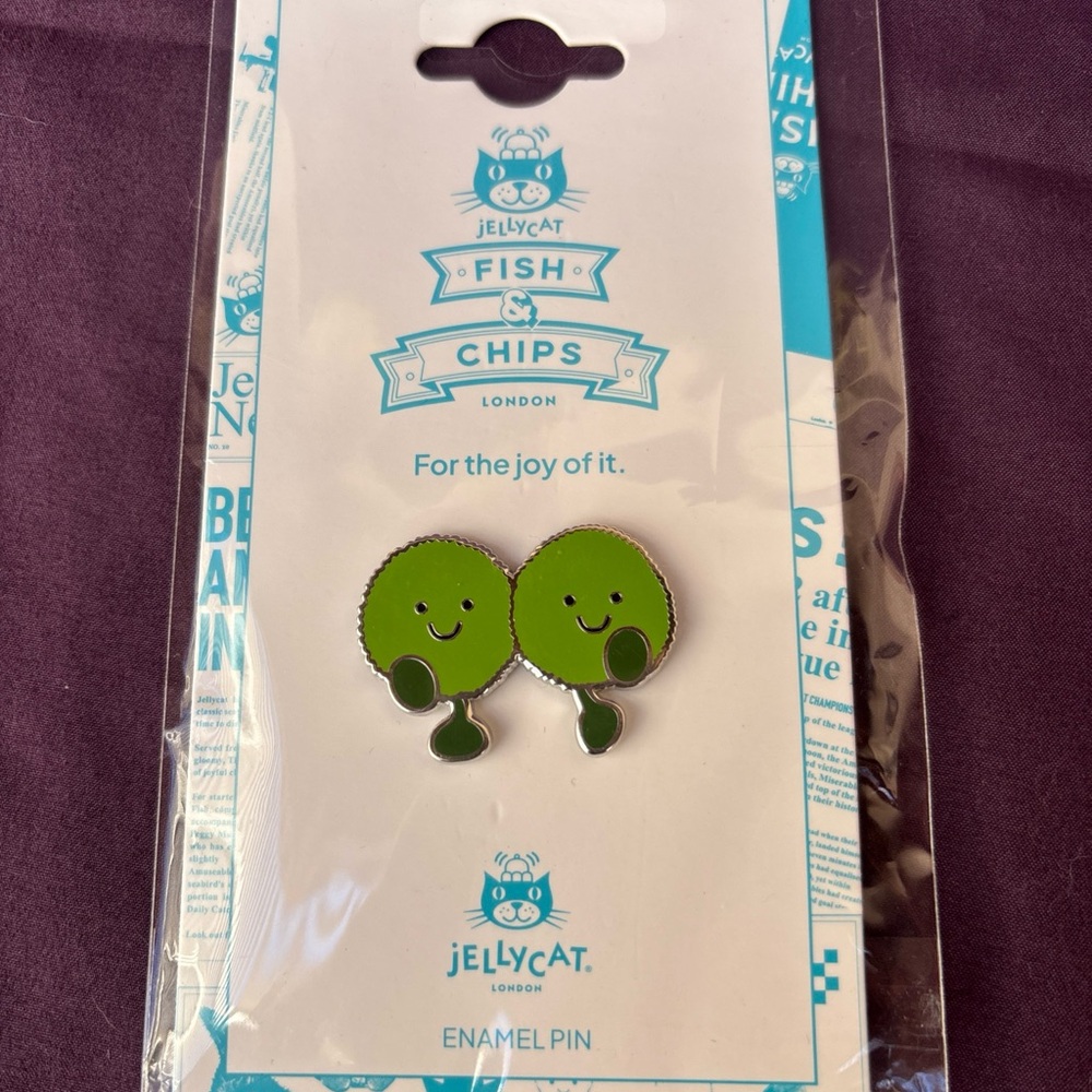 Jellycat Enamel Pin 2025 Amuseables MUSHY PEAS Exclusive Selfridges London HTF